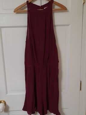 Mossimo Supply Co. Burgundy Halter Dress